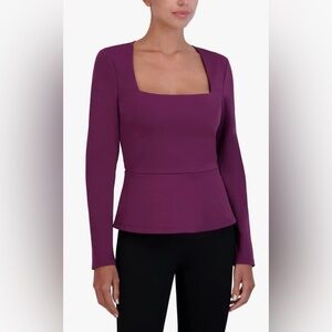 BCBGMAXAZRIA Women's Shirt Long Sleeve Wine NWT
